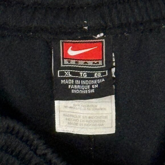 Nike Jet Black White Swoosh Athletic Joggers Zip Leggings Size XL - Picture 4 of 8